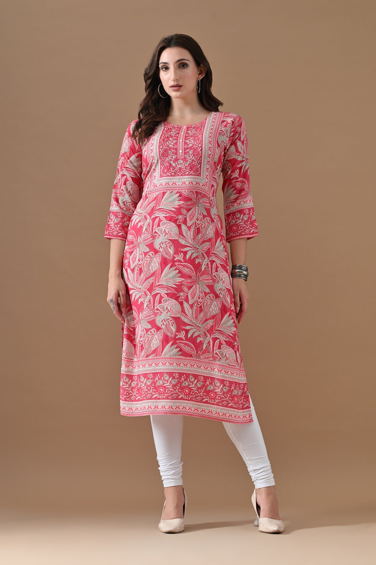 Pink Printed Kurta