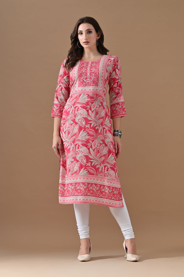 Pink Printed Kurta
