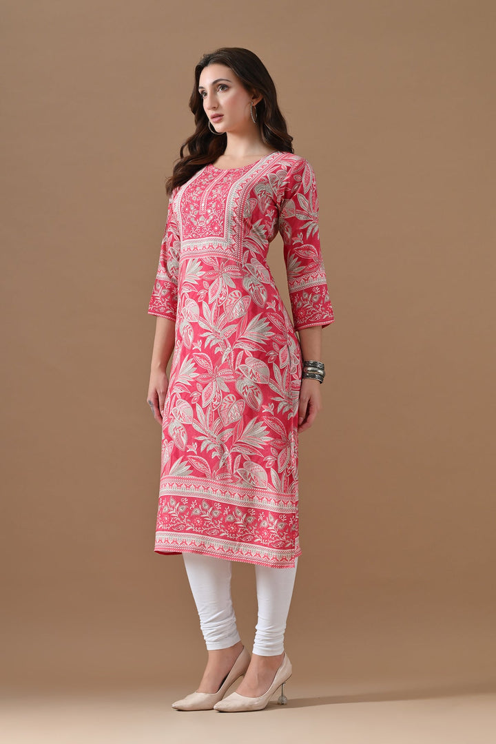 Pink Printed Kurta