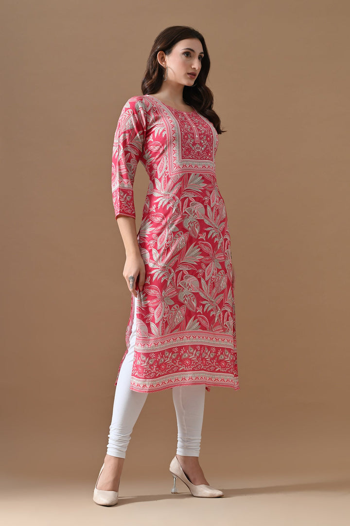 Pink Printed Kurta