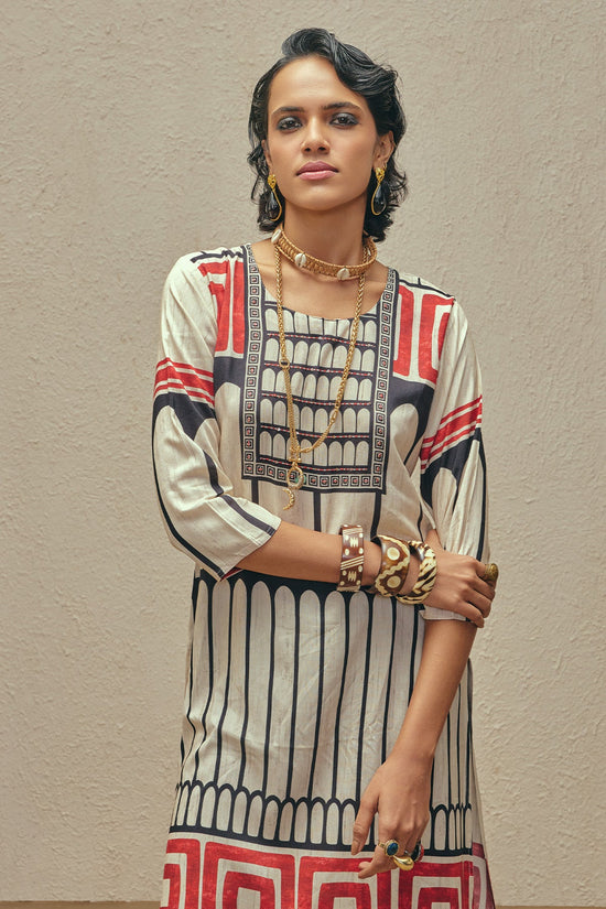 Cream Printed Kurta