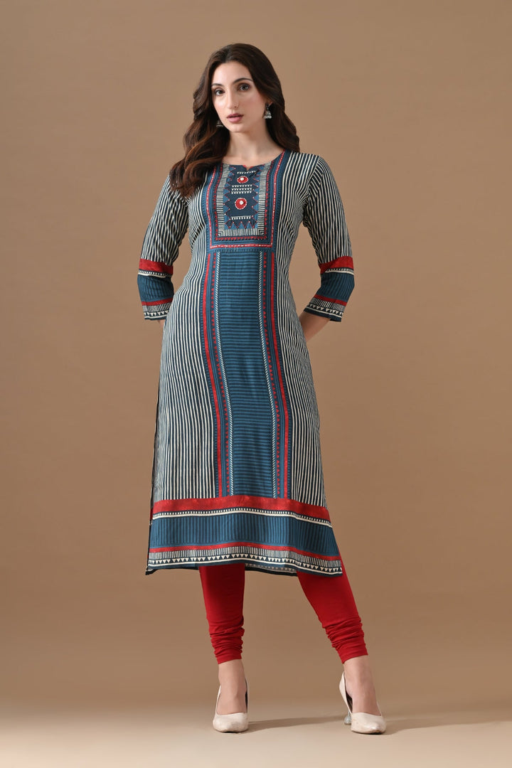 Blue Printed Kurta