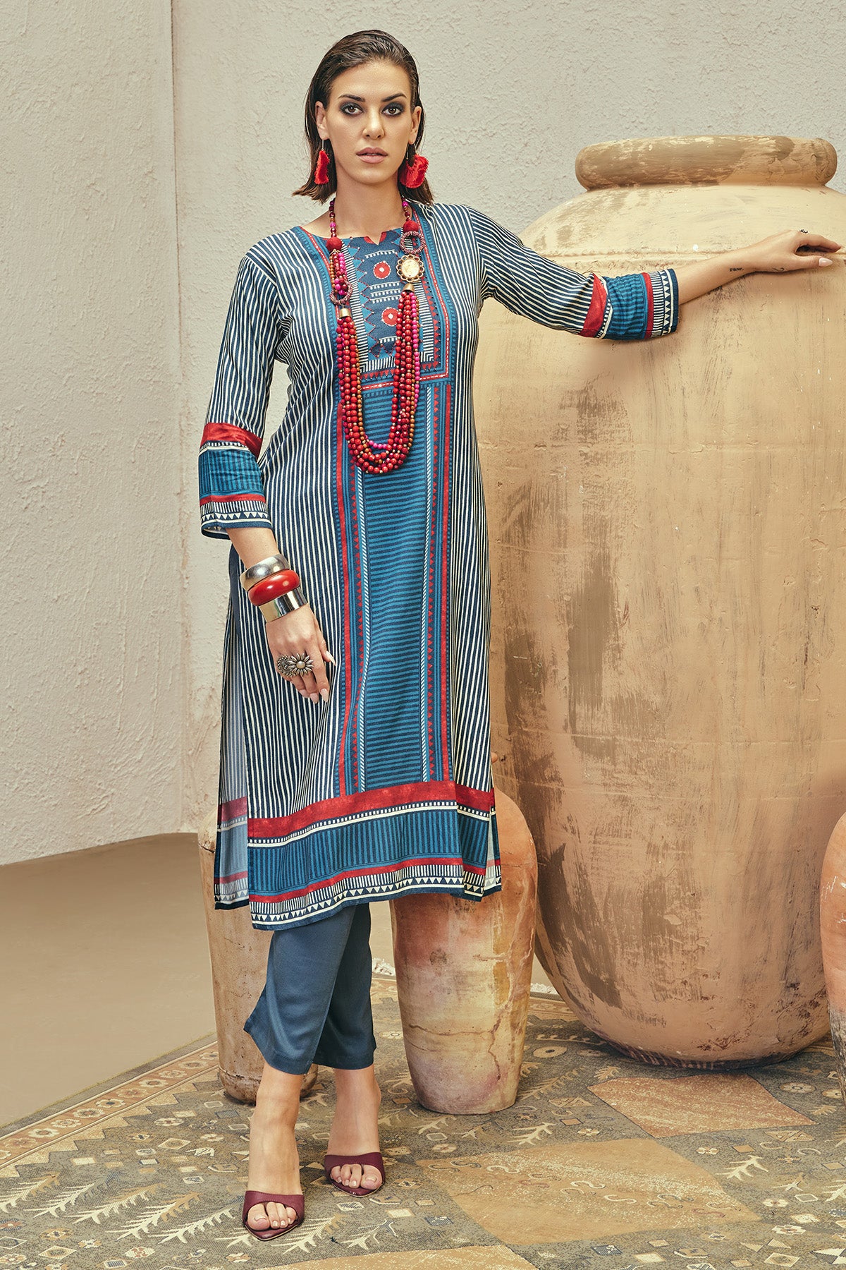 Blue Printed Kurta
