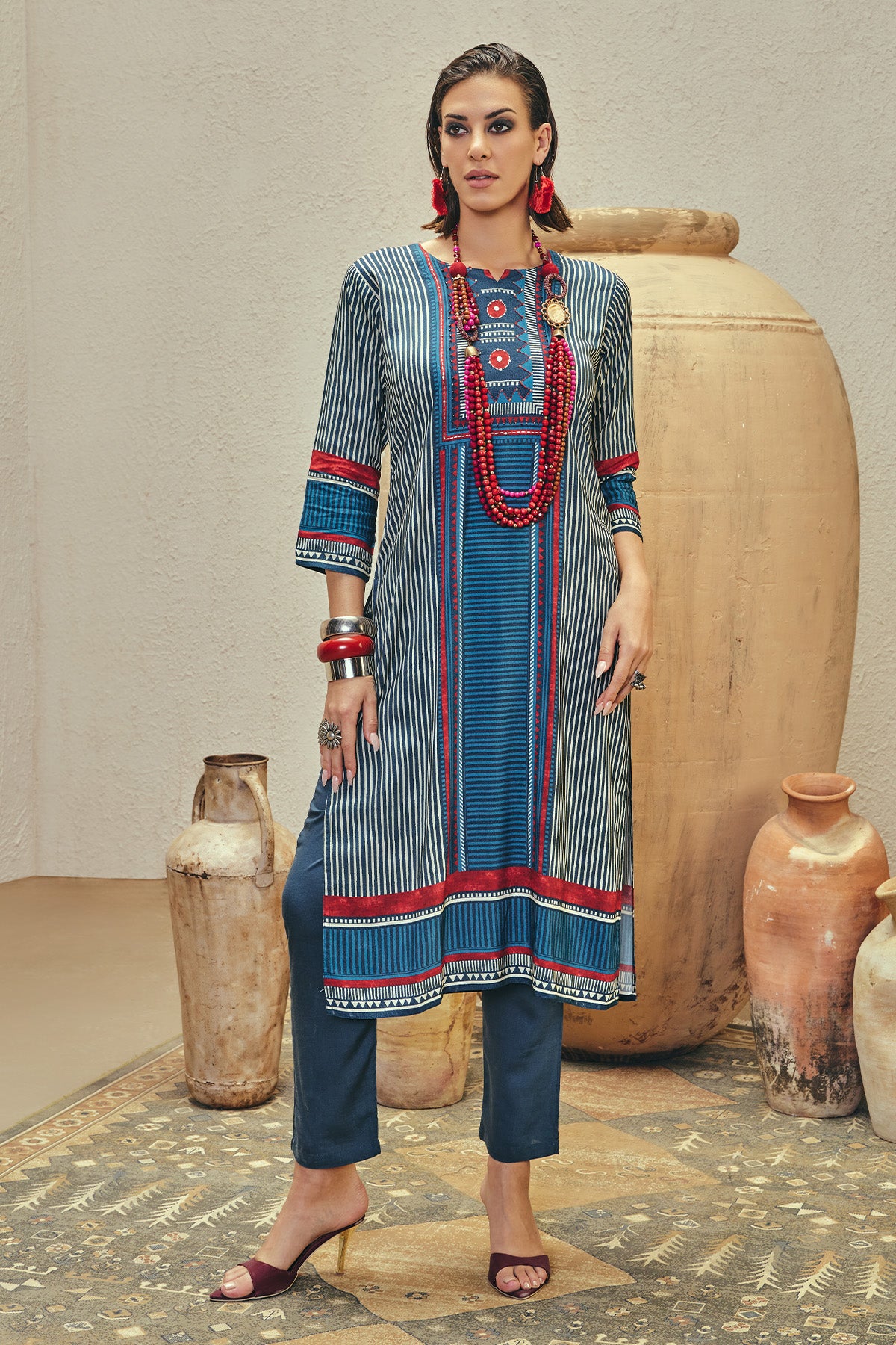 Blue Printed Kurta