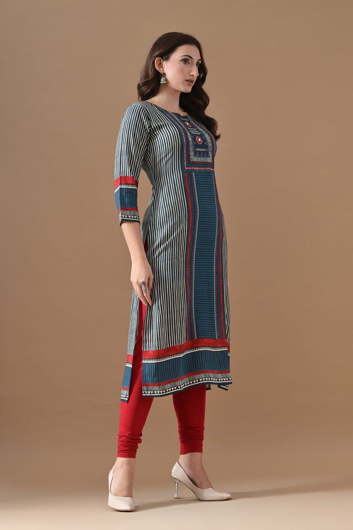 Blue Printed Kurta