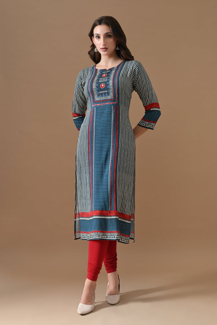 Blue Printed Kurta
