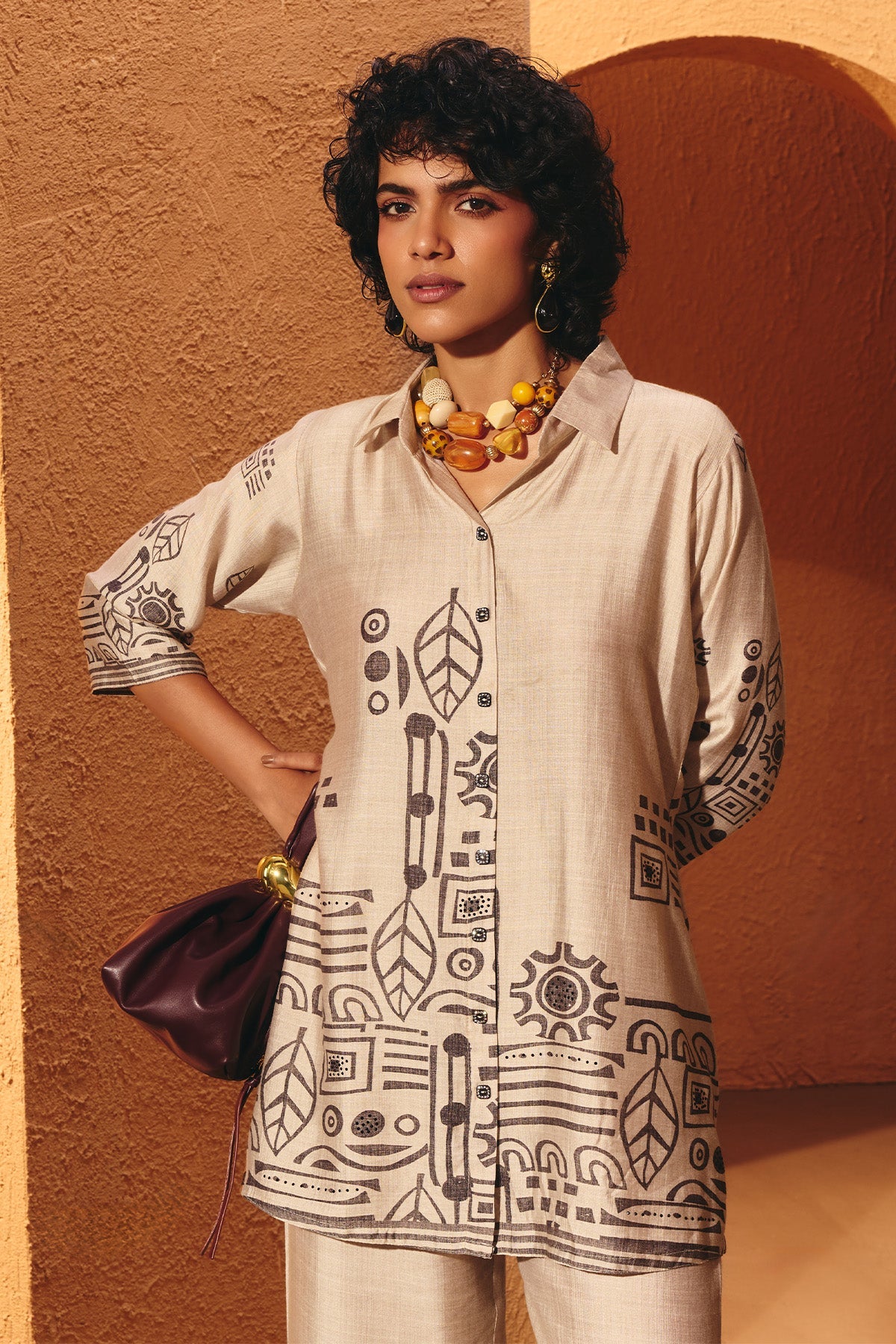Cream Printed Co-Ord Set