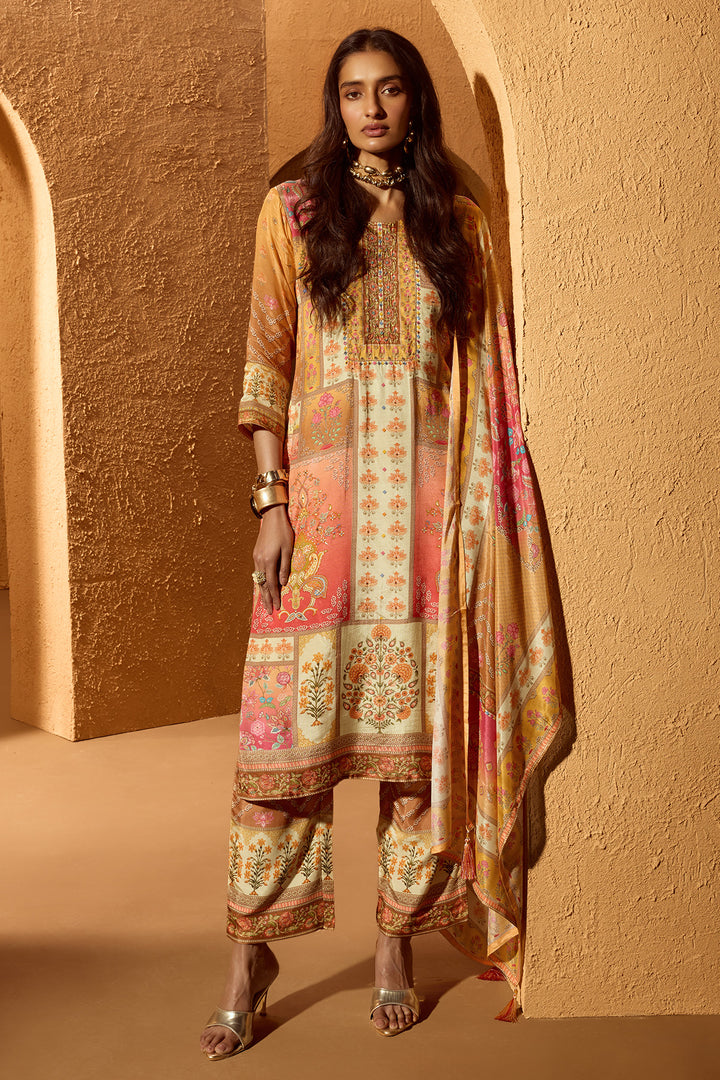 Multi Printed Kurta Set (3 Piece)