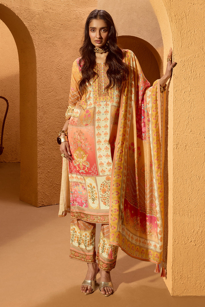 Multi Printed Kurta Set (3 Piece)