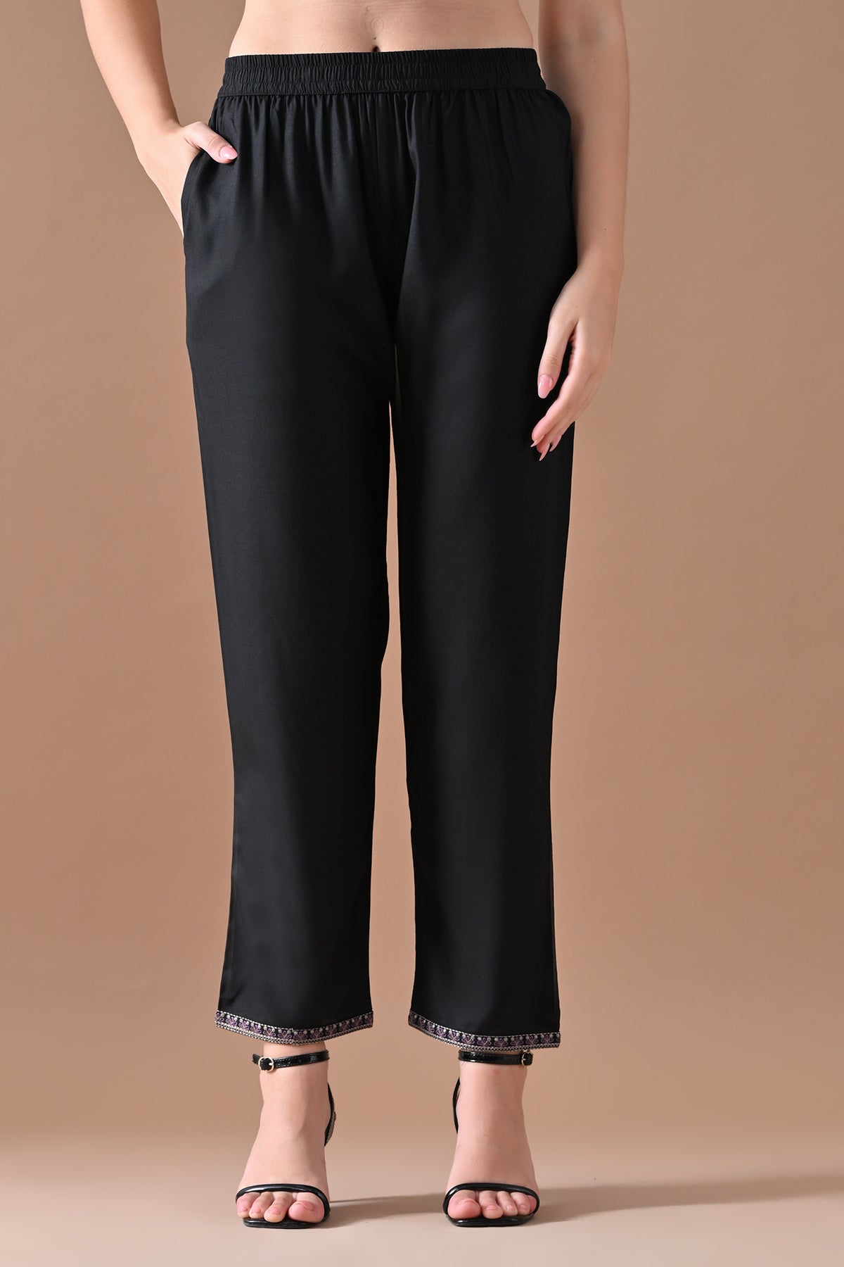 Black Embroidered Kurta 2 Pcs Set