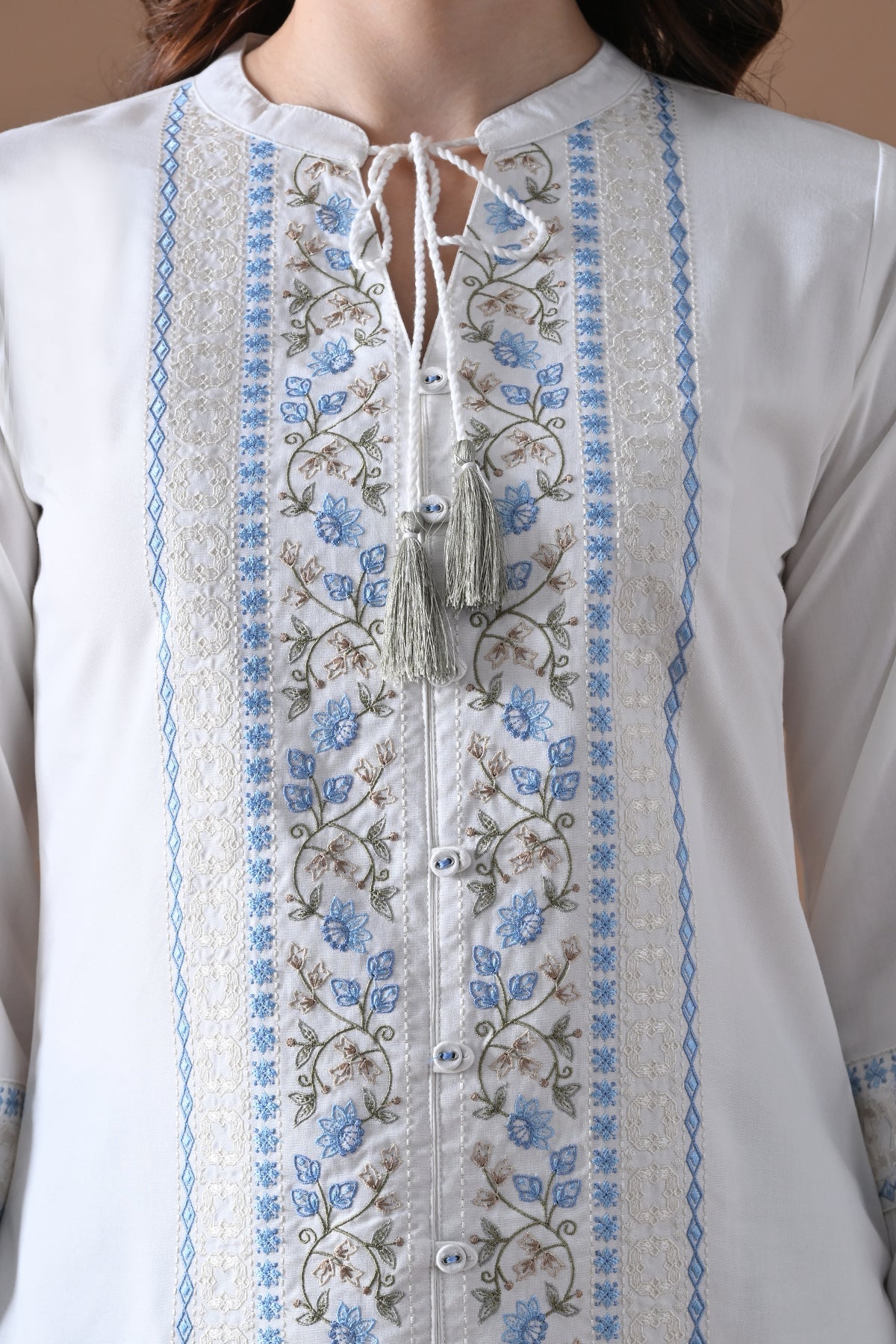 White Embroidered Top
