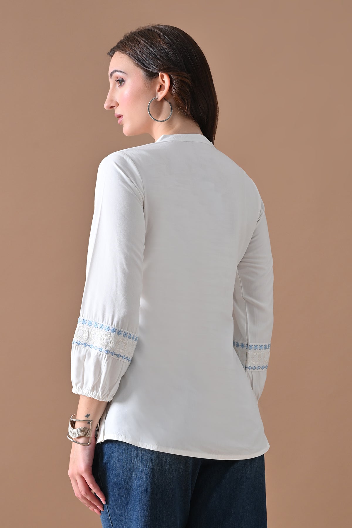 White Embroidered Top