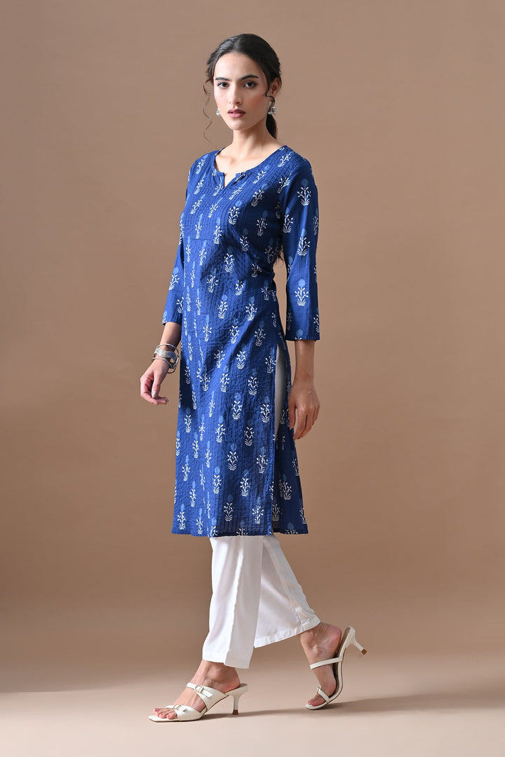 Blue Printed Kurta