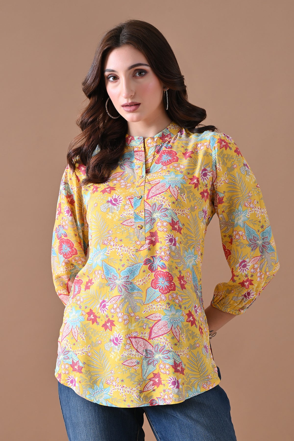 Yellow Printed Top