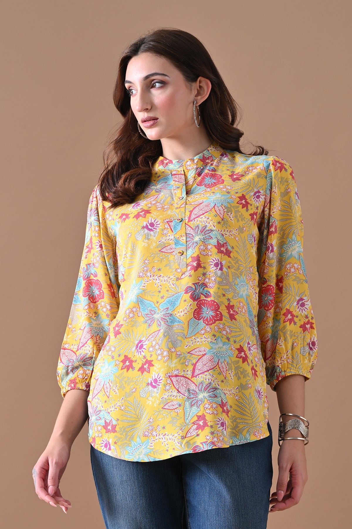 Yellow Printed Top