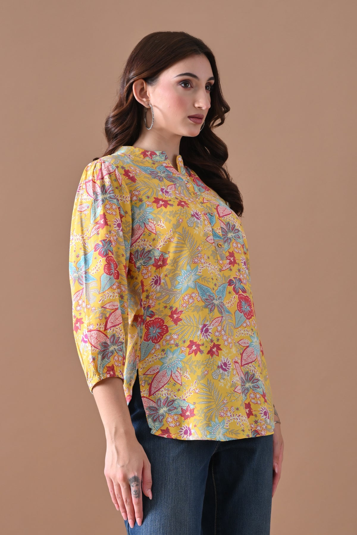 Yellow Printed Top
