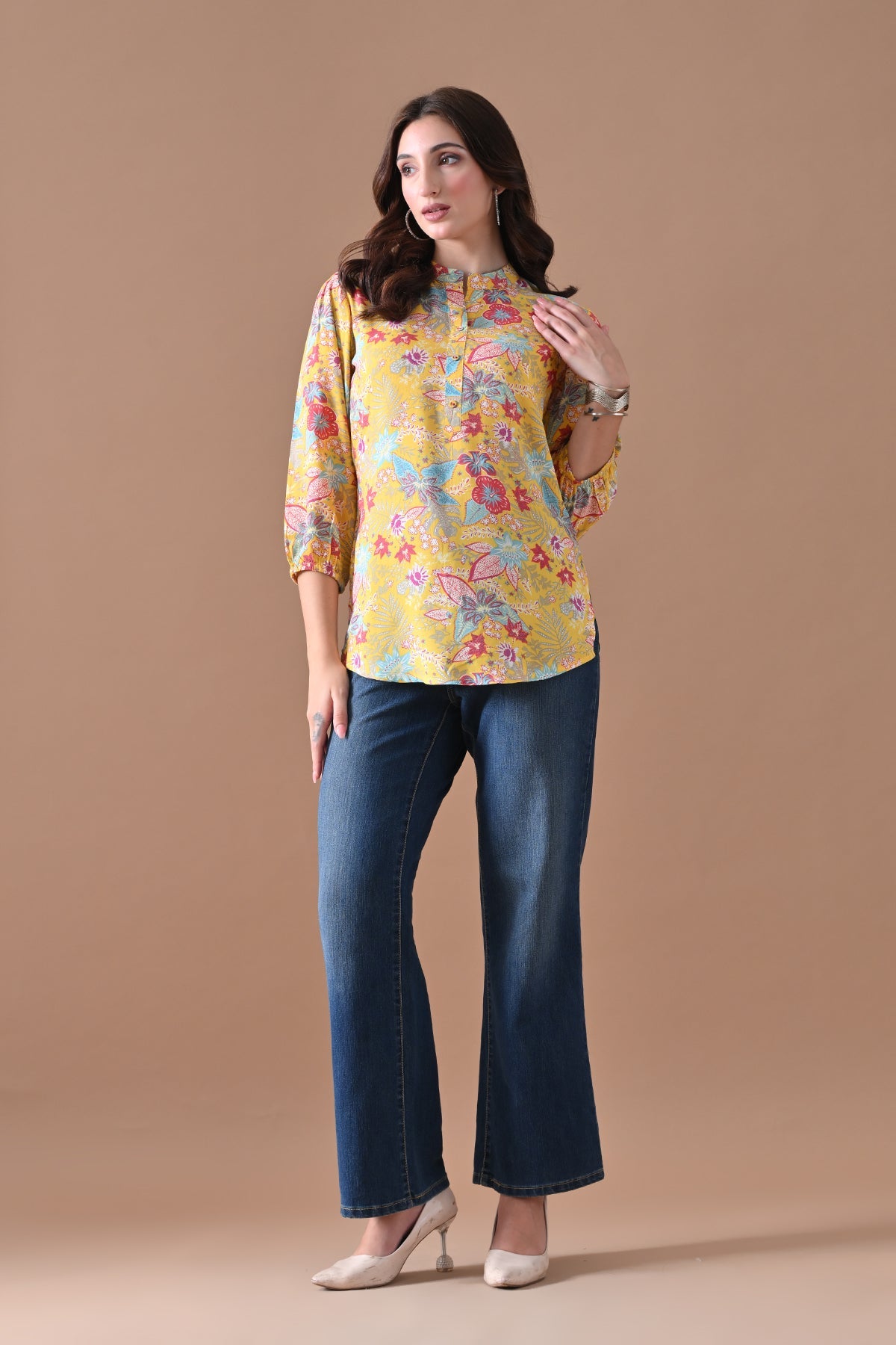 Yellow Printed Top