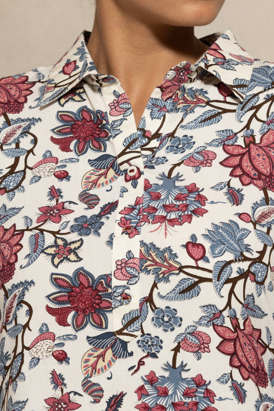 Cream Floral Printed Top
