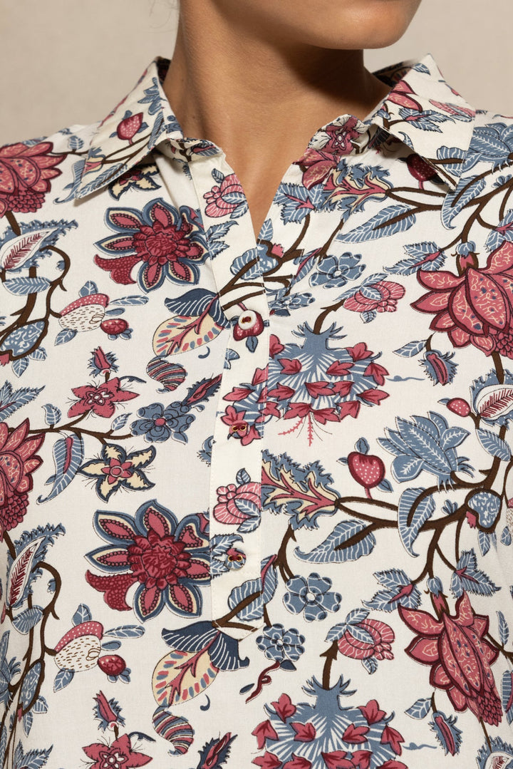 Cream Floral Printed Top