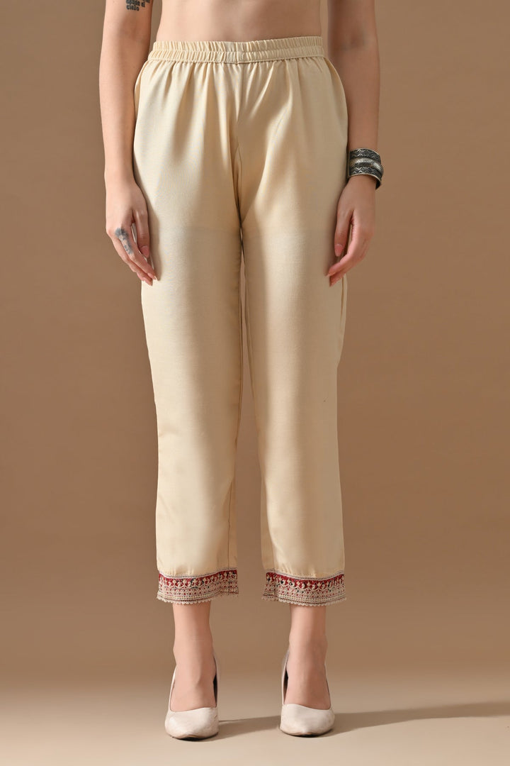 Maroon Embroidered Kurta Set (2 Piece)