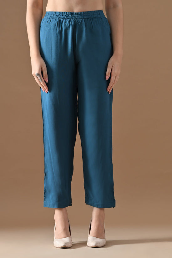 Blue Printed Kurta Set (3 Piece)