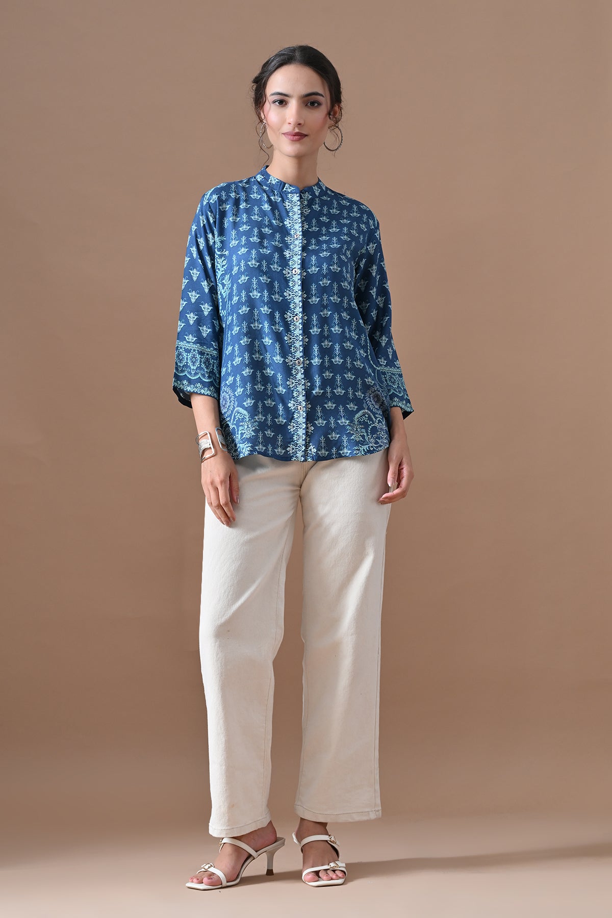 Blue Printed Top