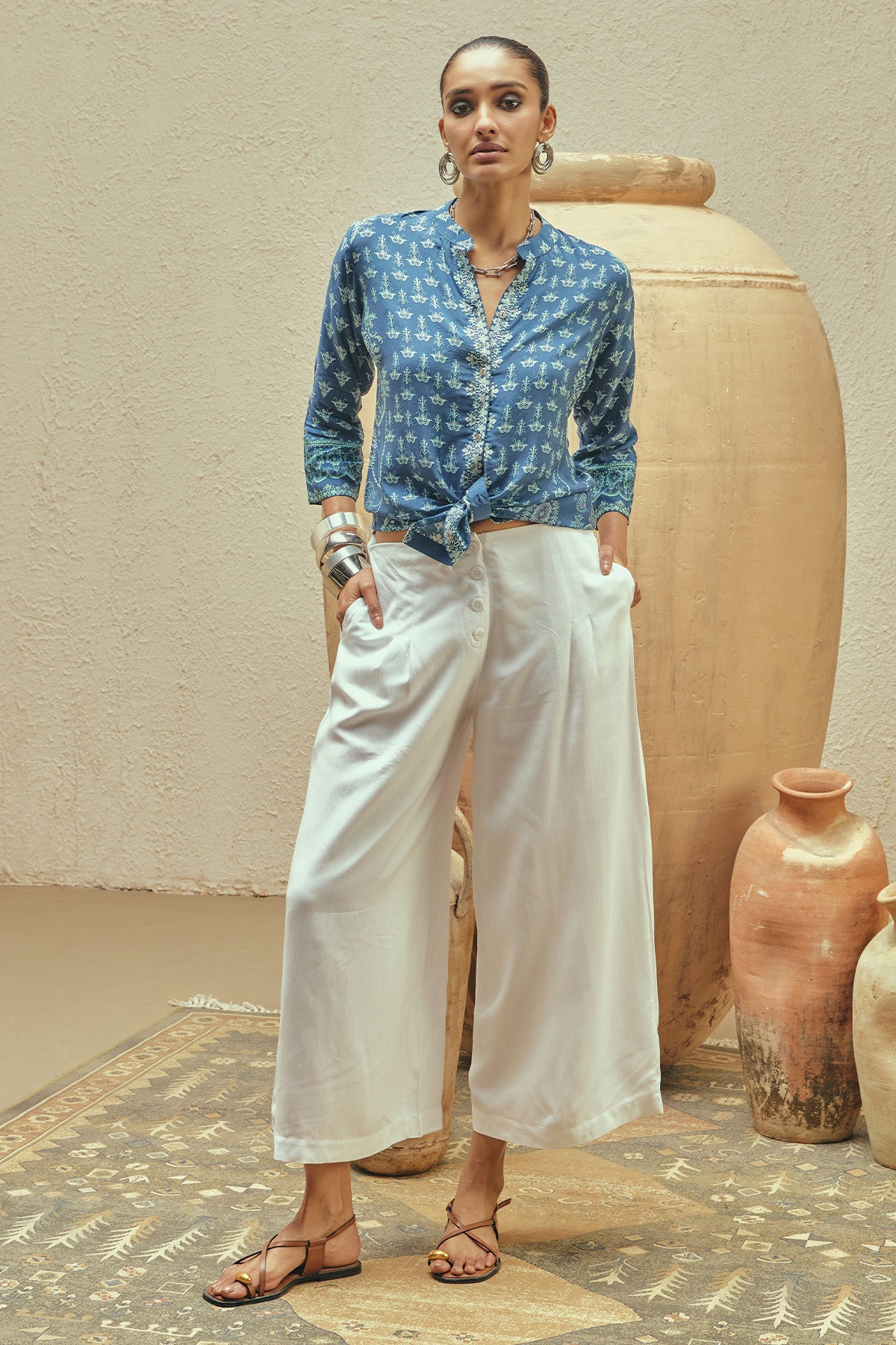 Blue Printed Top
