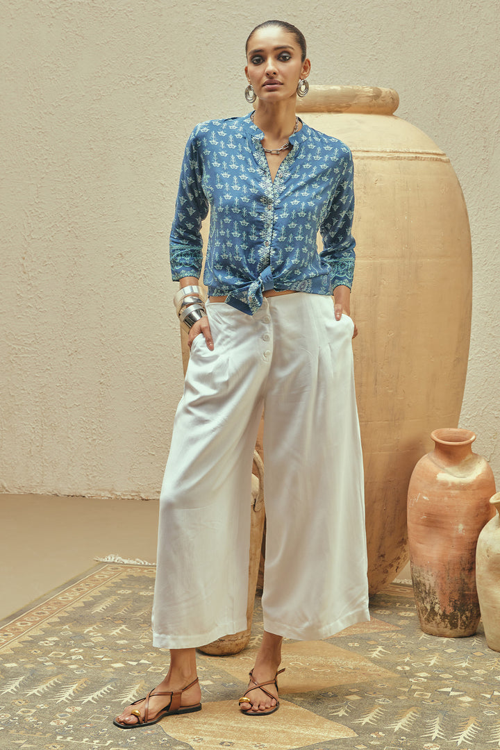 Blue Printed Top