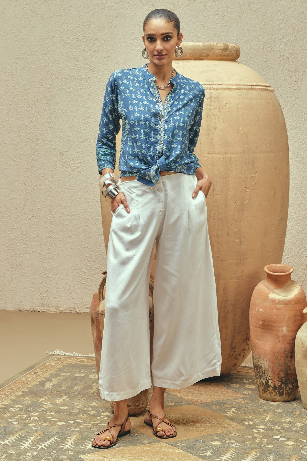 Blue Printed Top