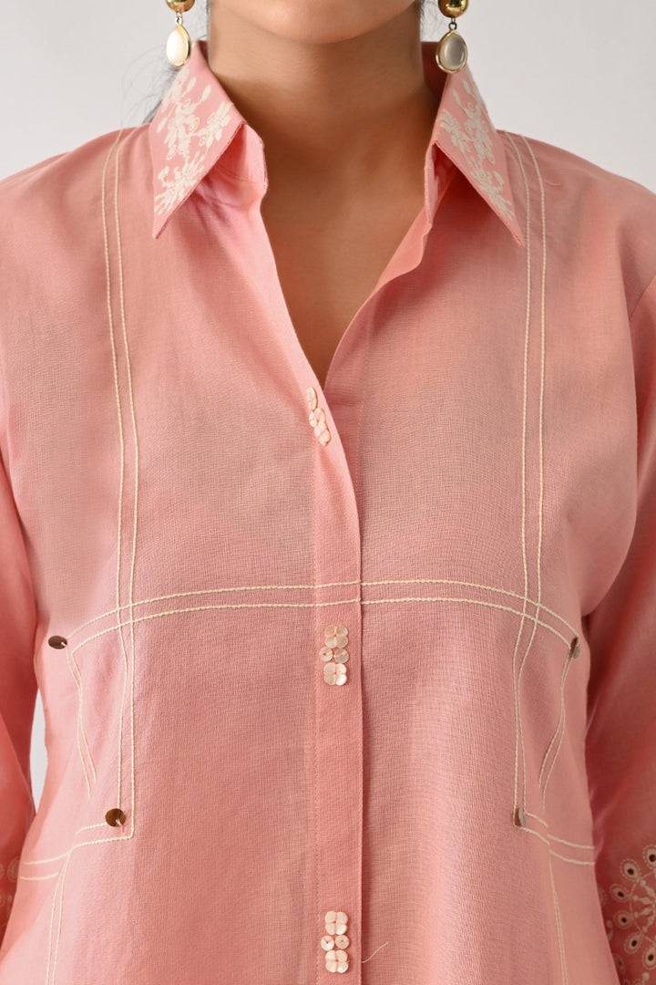 Pink Embroidered Co-Ord Set