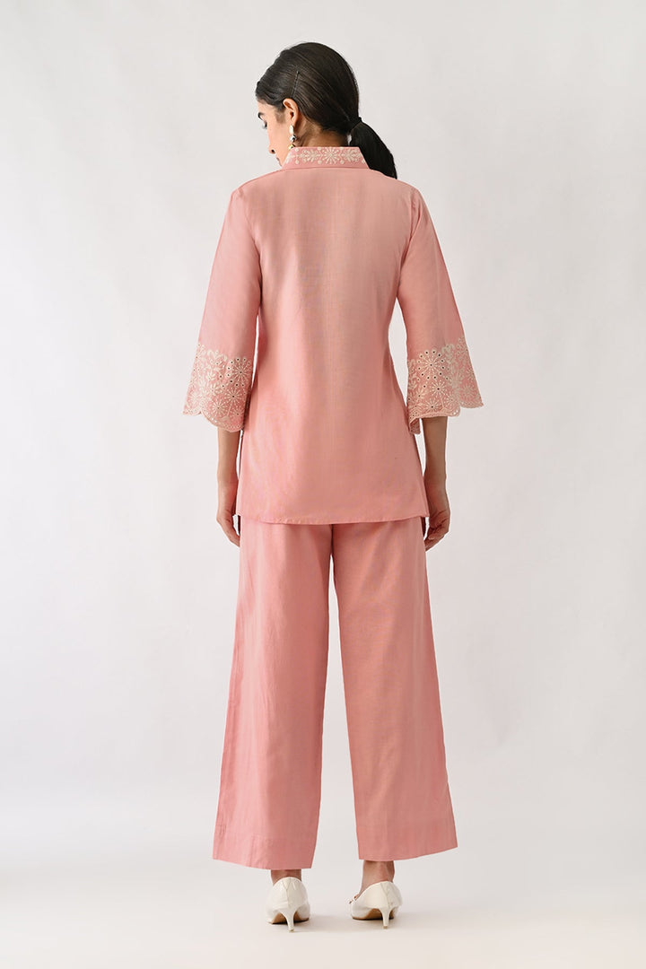 Pink Embroidered Co-Ord Set