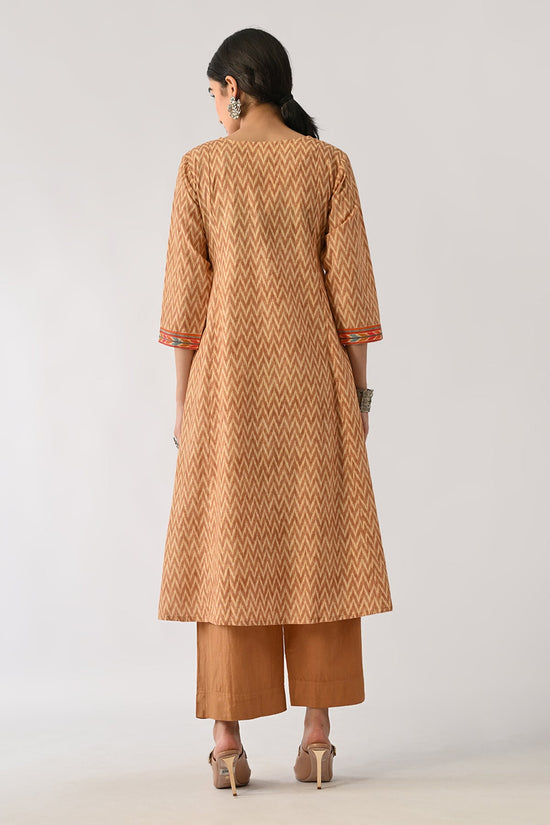Brown Printed Kurta Set (2 Piece)