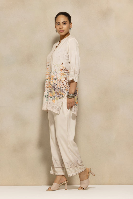 Cream Printed Kurta 2 Pcs Set