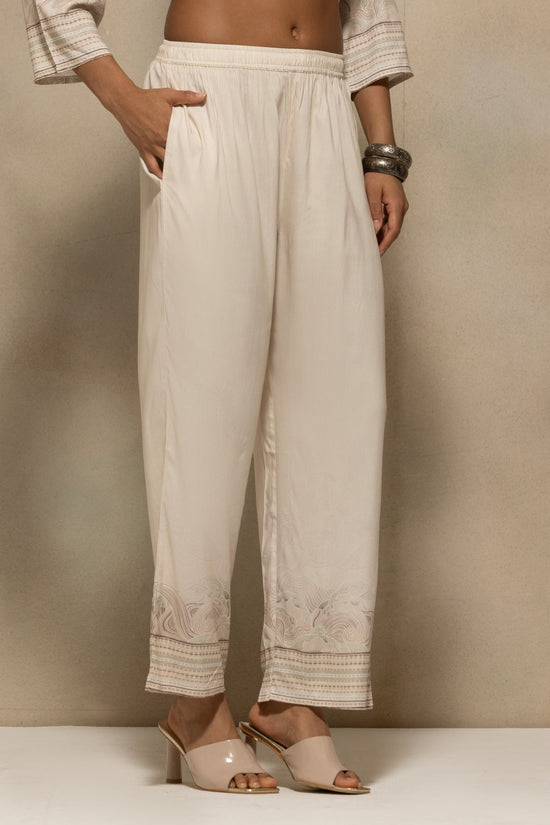 Cream Printed Kurta 2 Pcs Set