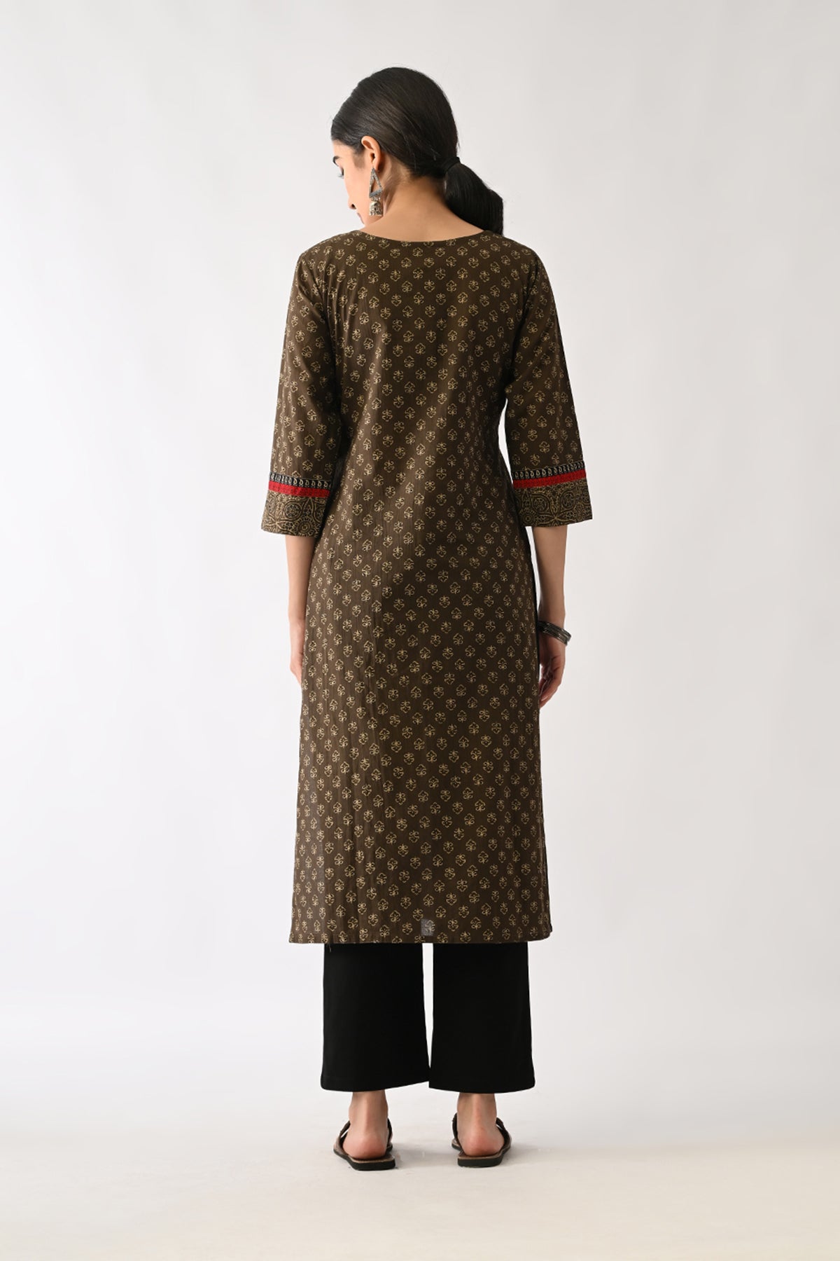 Brown Printed Kurta