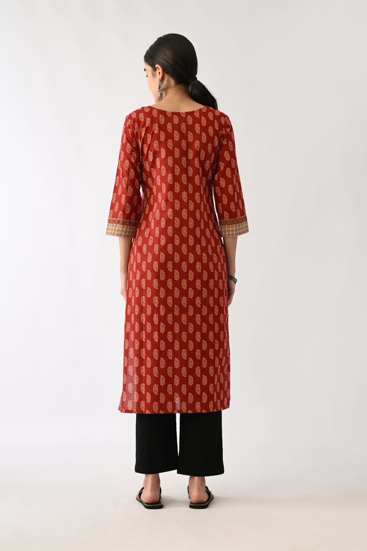 Rust Printed Kurta