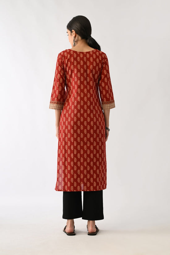 Rust Printed Kurta