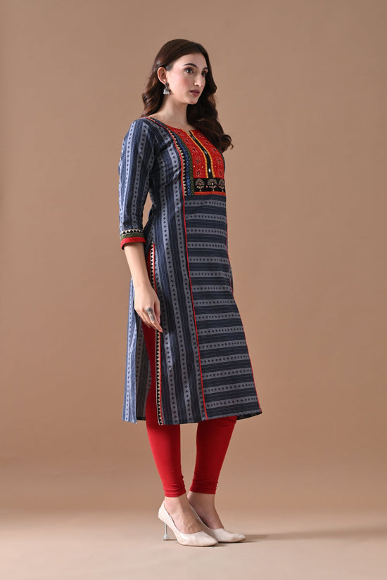 Grey Printed Kurta