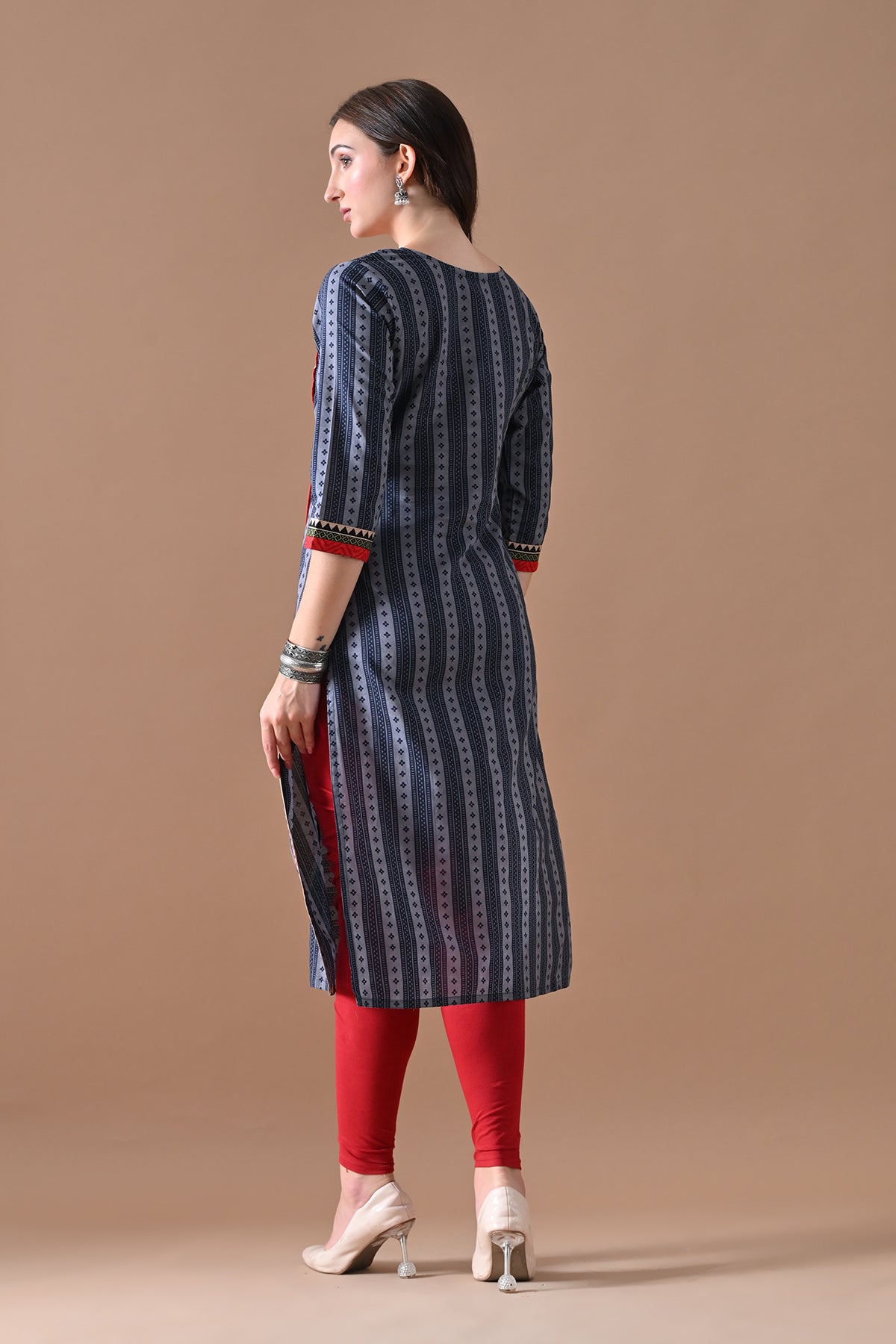 Grey Printed Kurta