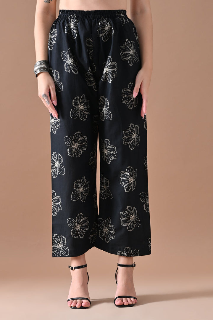 Black Printed Kurta Set (2 Piece)