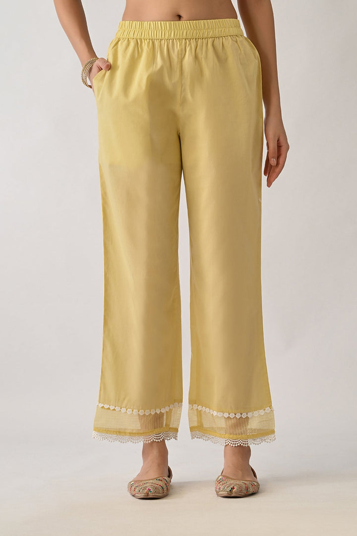 Yellow Embellished Kurta Set (3 Piece)