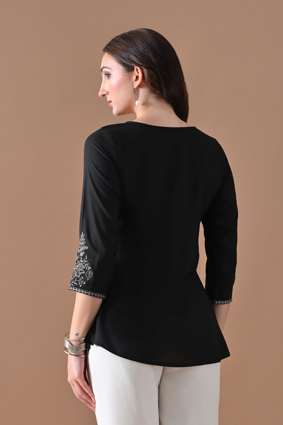 Black Embroidered Top