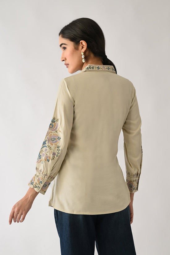 Cream Embroidered Top