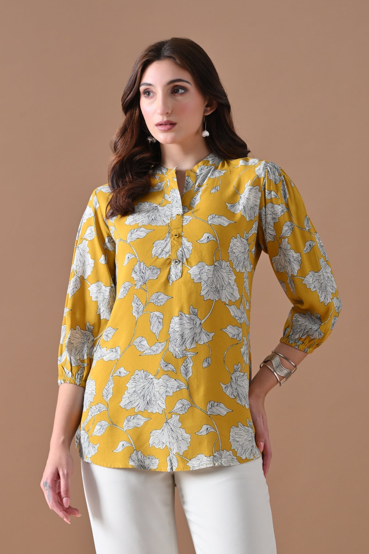 Yellow Printed Top
