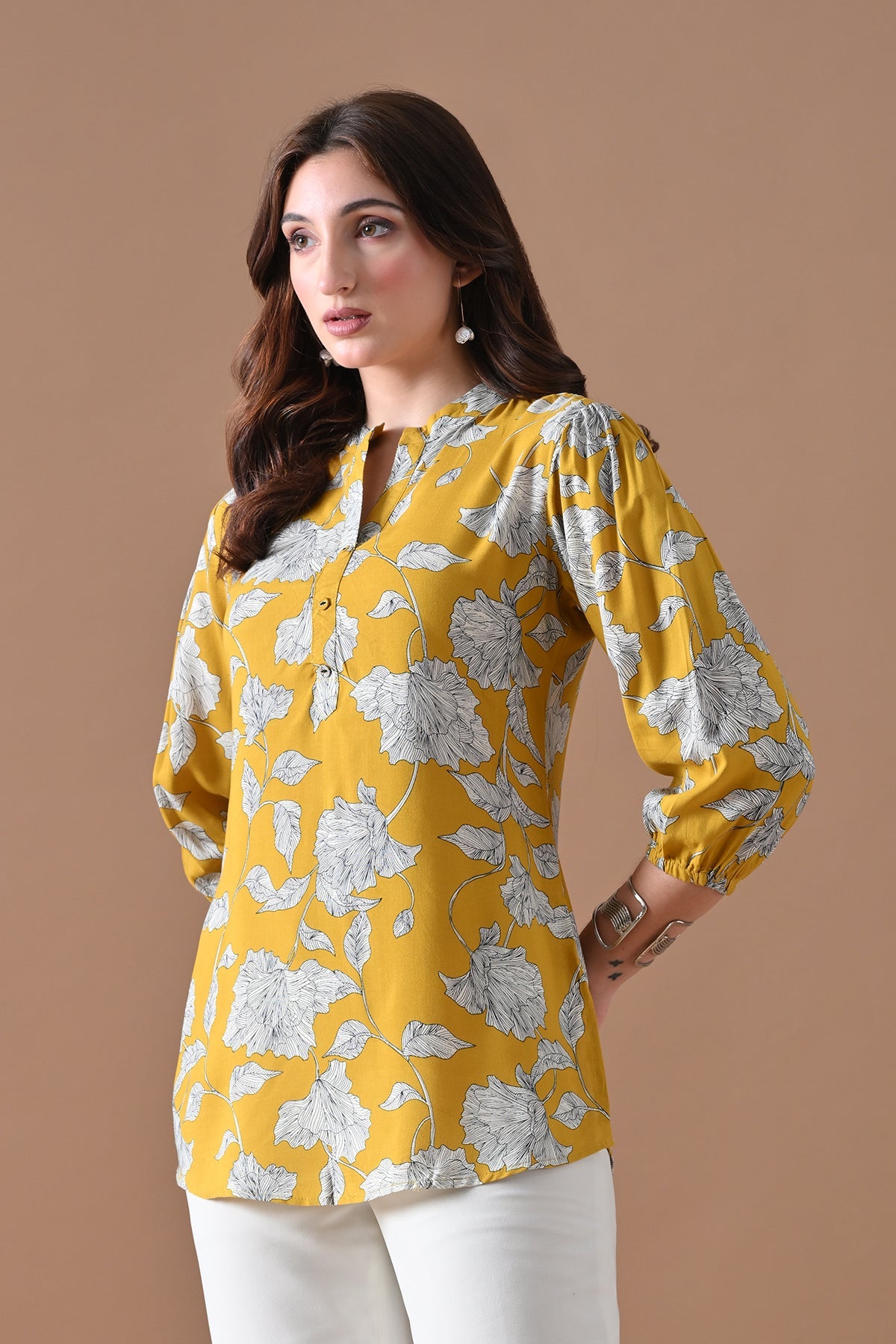 Yellow Printed Top