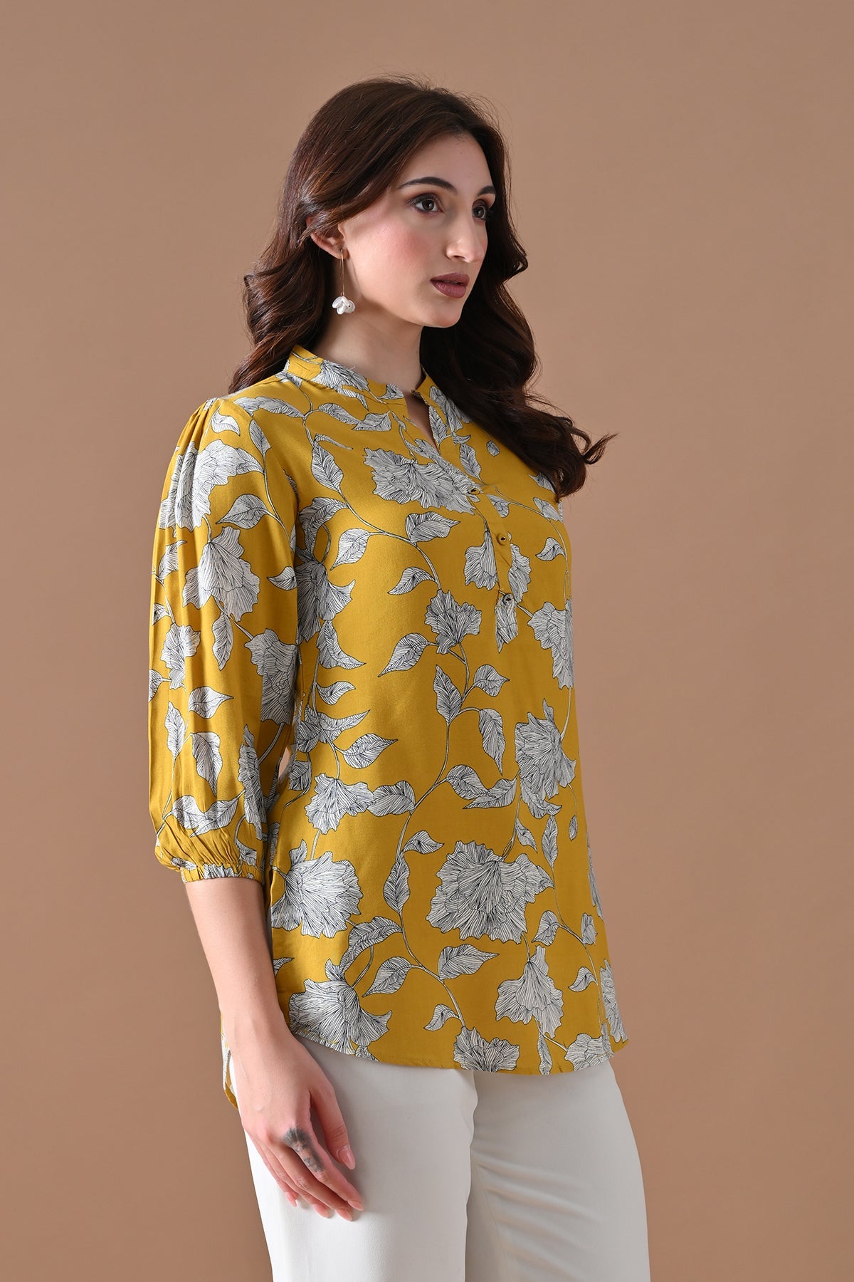 Yellow Printed Top