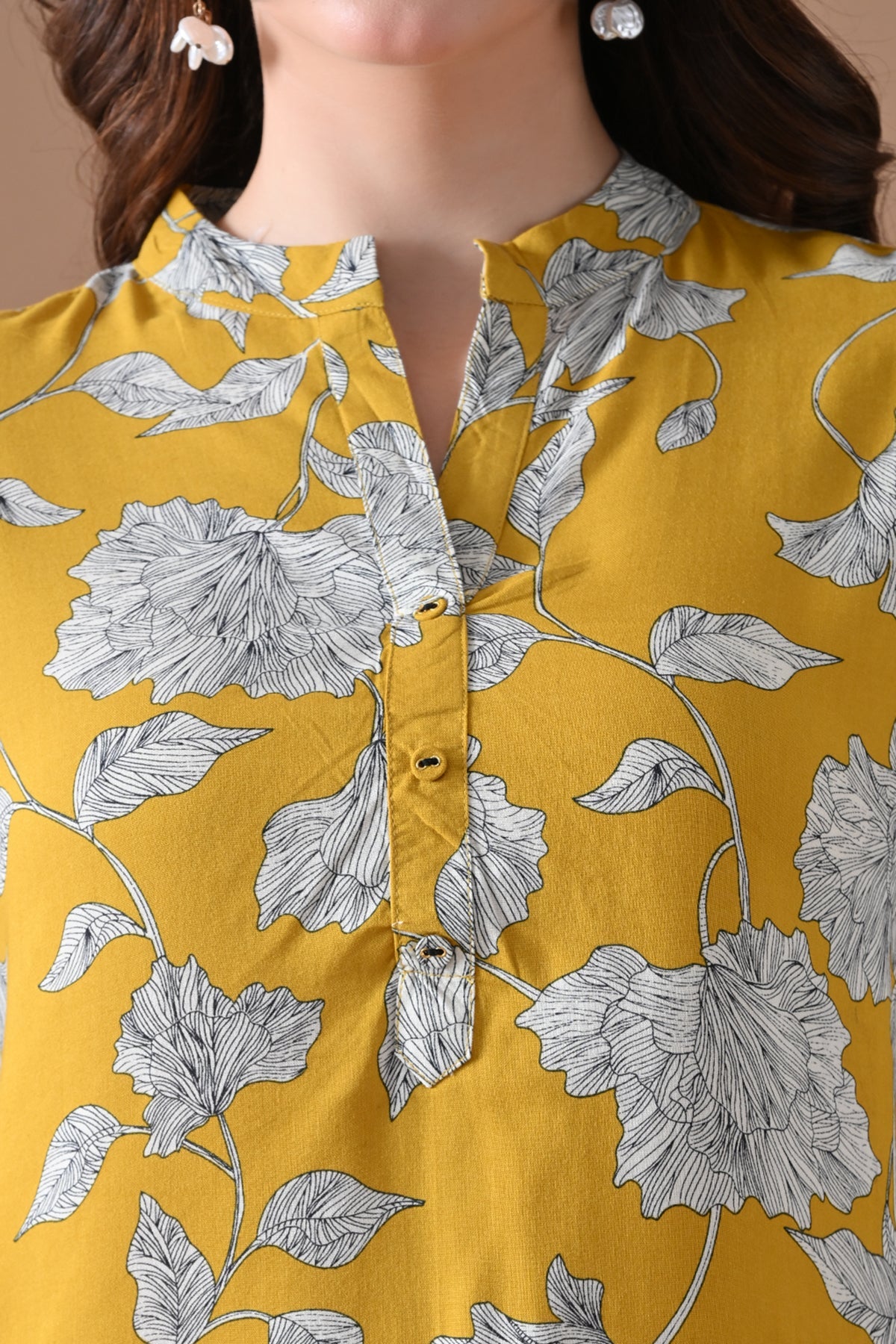 Yellow Printed Top