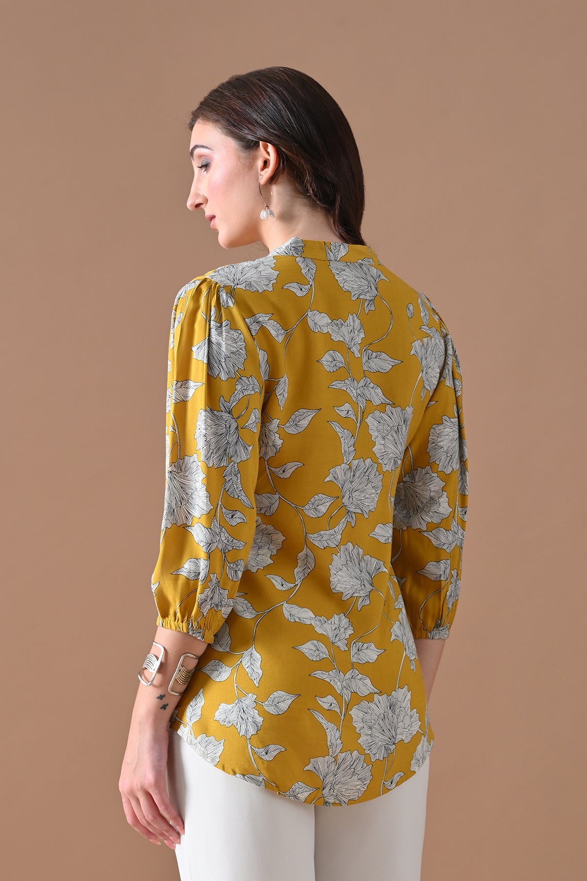 Yellow Printed Top