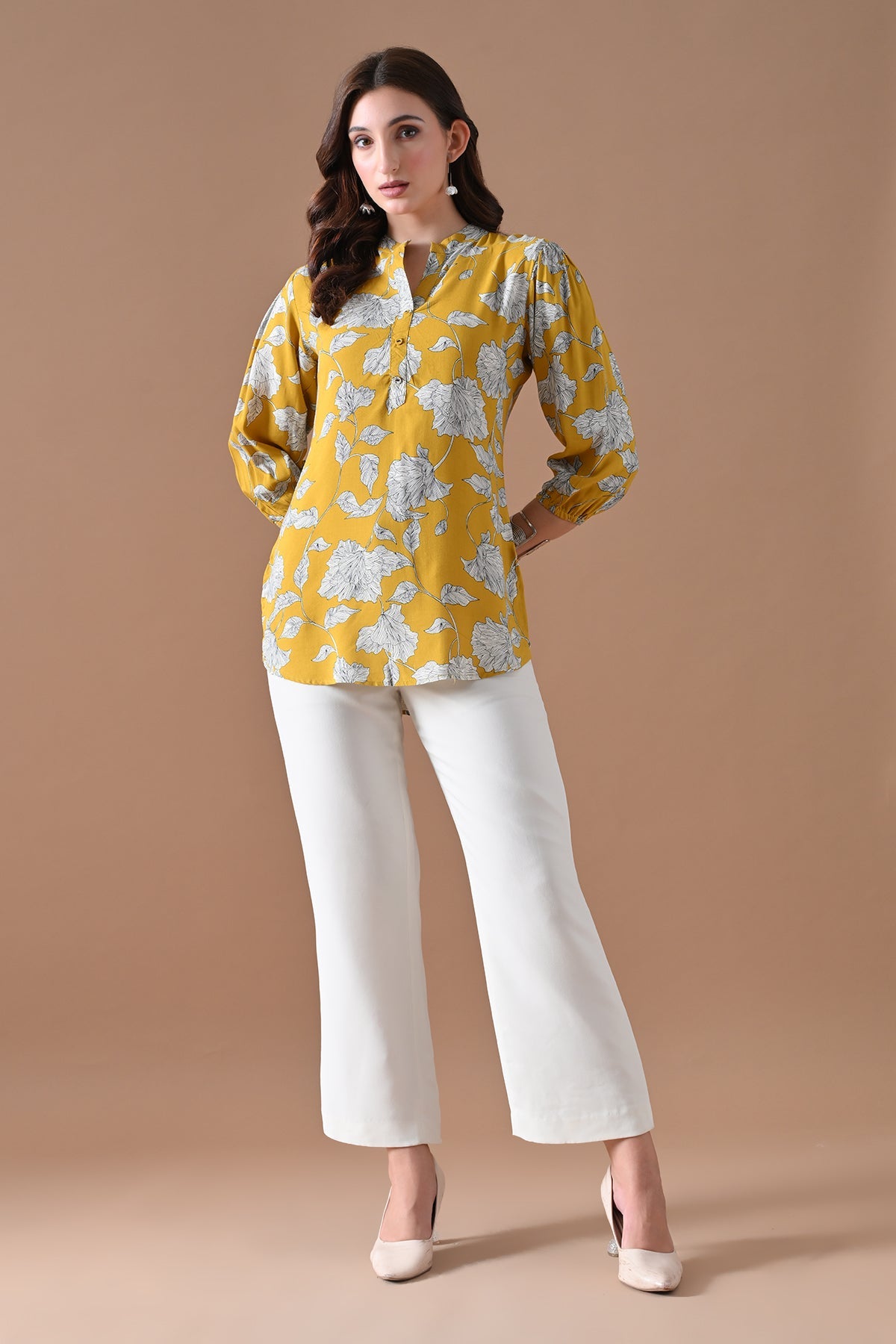 Yellow Printed Top