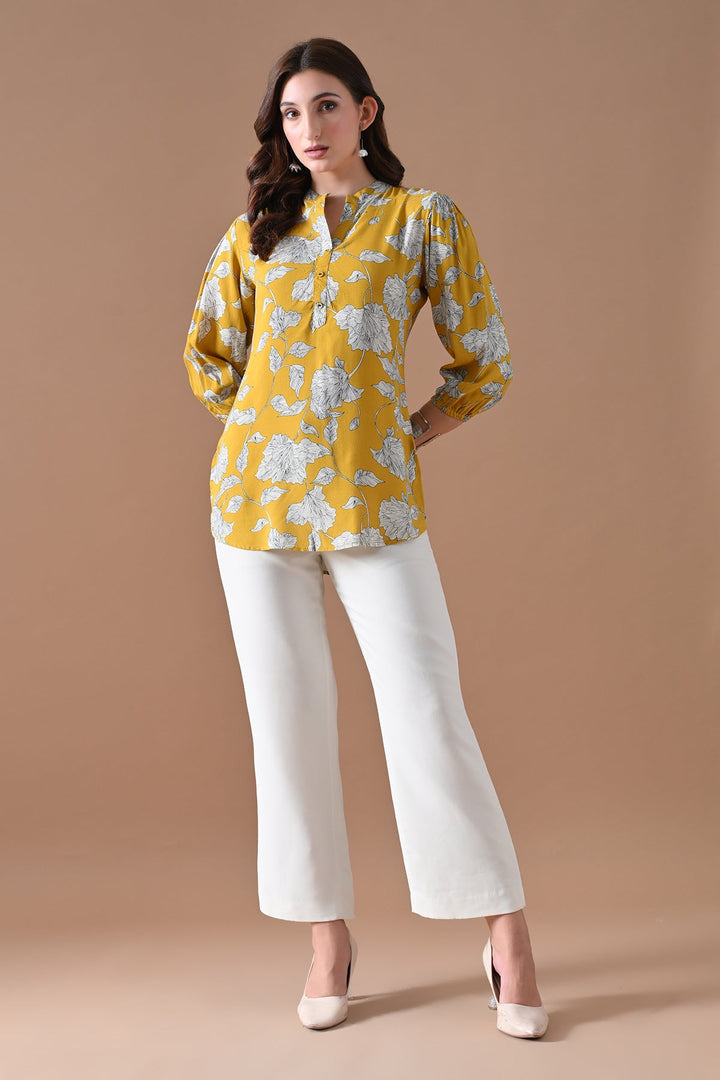 Yellow Printed Top